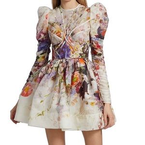 NWT ZIMMERMAN Prima Paneled Floral Mini Dress AU1-US4
